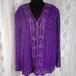 KRISHNA SEQUIN VINTAGE WOMENS TOP SIZE XL